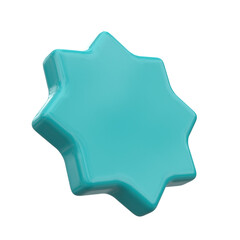 3D star tag. 3D banner decoration.