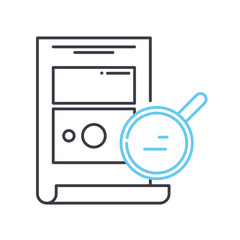 search content line icon, outline symbol, vector illustration, concept sign