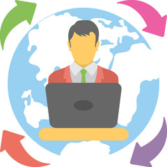 Global Businessman Vector Icon