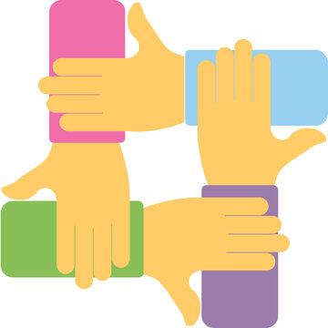 Interlocked Hands Vector Icon