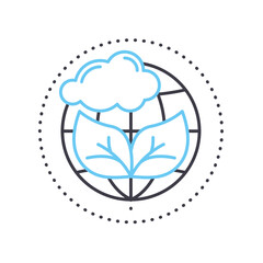 save the world line icon, outline symbol, vector illustration, concept sign