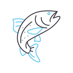 salmon line icon, outline symbol, vector illustration, concept sign