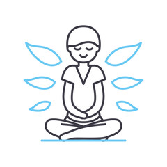 self actualization line icon, outline symbol, vector illustration, concept sign