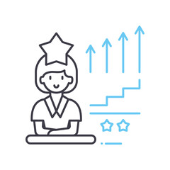 self deelopment line icon, outline symbol, vector illustration, concept sign