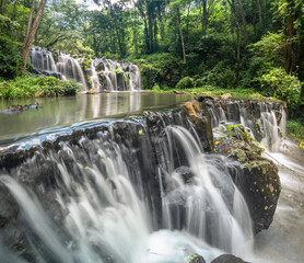 2nd, Floor ,waterfall in the forest Thailand at the morning