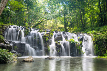 Fisrt Floor ,waterfall in the forest Thailand at the morning