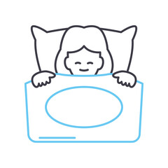 sleep line icon, outline symbol, vector illustration, concept sign