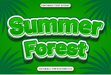Summer Forest Editable Text Effect 3 D Emboss Style Design