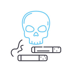 smoking kills line icon, outline symbol, vector illustration, concept sign