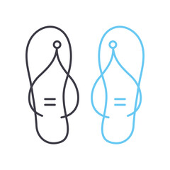 slippers line icon, outline symbol, vector illustration, concept sign