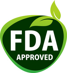 FDA Approved Food and Drug Administration icon, symbol, label, badge, logo, seal