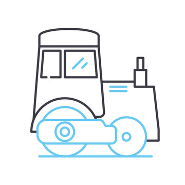 recommend clip art: single drum roller line icon, outline symbol, vector illustration, concept sign
