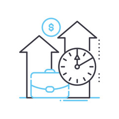 short term investment line icon, outline symbol, vector illustration, concept sign