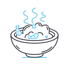 shrimp fried rice line icon, outline symbol, vector illustration, concept sign
