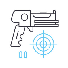 shooter line icon, outline symbol, vector illustration, concept sign