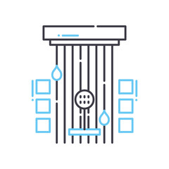 shower line icon, outline symbol, vector illustration, concept sign