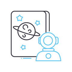 space travel line icon, outline symbol, vector illustration, concept sign