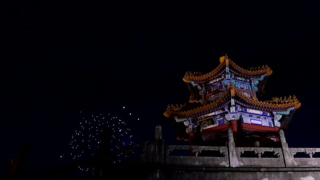 しすい孔子公園夏まつりの打ち上げ花火「スターマイン」