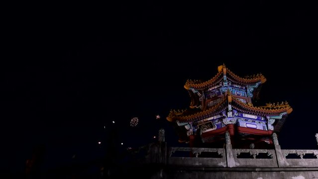 しすい孔子公園夏まつりの打ち上げ花火「千輪菊」