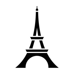 Eiffel Tower, black icon. Suitable for website, content design, poster, banner, or video editing needs
