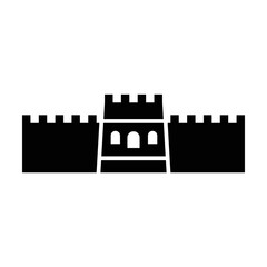 Great Wall of China black icon. Suitable for website, content design, poster, banner, or video editing needs