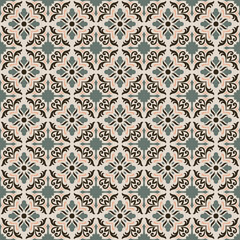 Seamless pattern of tiles. Vintage decorative design elements