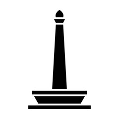 Indonesia National Monument (Monas) black icon. Suitable for website, content design, poster, banner, or video editing needs