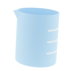 Blue 3D render beaker on transparency background