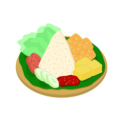 Indonesian traditional rice culinary. This image is suitable for food advertisement design.
