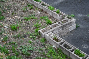 Pavers and grass.