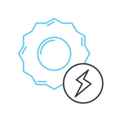 solar energy line icon, outline symbol, vector illustration, concept sign