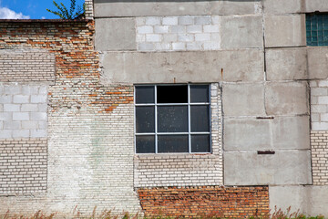 Part of the wall of an old building made of bricks