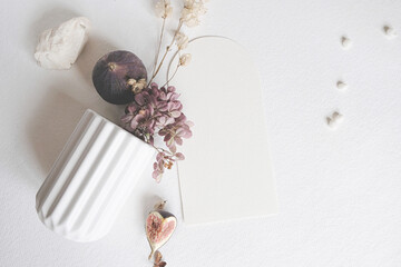 White Paper Sheet On The Table Top View Wedding Invitation Photo Mockup