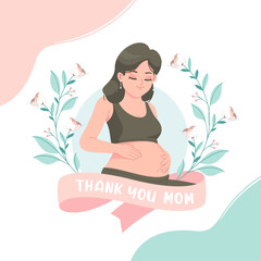 thank you mom illustration background