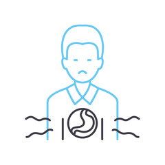 Fototapeta na wymiar stomachache line icon, outline symbol, vector illustration, concept sign