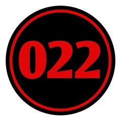 The serial number of participants in the form of a circle with a black background, red numbers to be placed on the chest or back