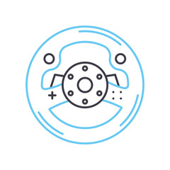 steering joystick line icon, outline symbol, vector illustration, concept sign