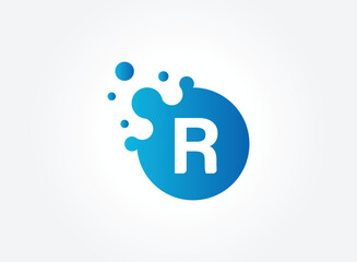 Dots Letter R Logo. R Letter Design Vector with Dots. EPS 10. vector illustrator.