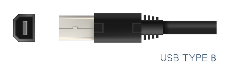 USB type B connector used for printer or scanner