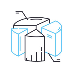 statistic line icon, outline symbol, vector illustration, concept sign