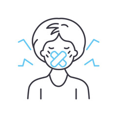 stop talking line icon, outline symbol, vector illustration, concept sign