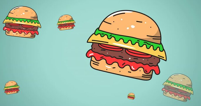 Animation of multiple hamburger icons on green background