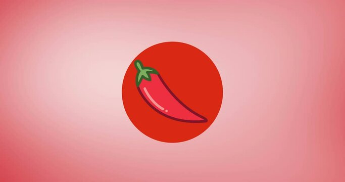 Animation of chilli pepper icon on red background