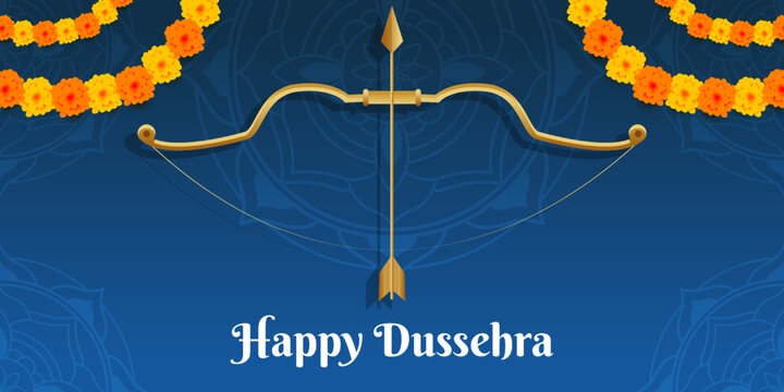 gradient happy dussehra illustration banner