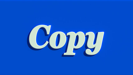 Copy 3D Illustration Text with Blue Background