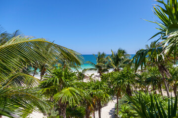 Fototapeta premium Paisajes del Mar Caribe en Tulum, México