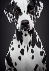The Dalmatian is a breed of medium-sized dog, noted for its unique white coat marked with black or brown-colored spots. 