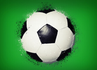 soccer ball exploding, concept for financial crisis in soccer