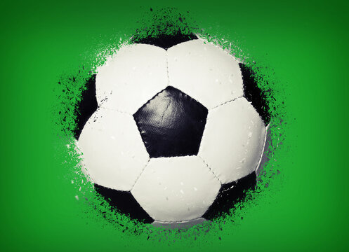 soccer ball exploding, concept for financial crisis in soccer