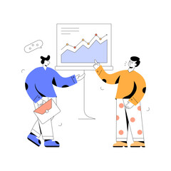 A character based flat illustration of business discussion 